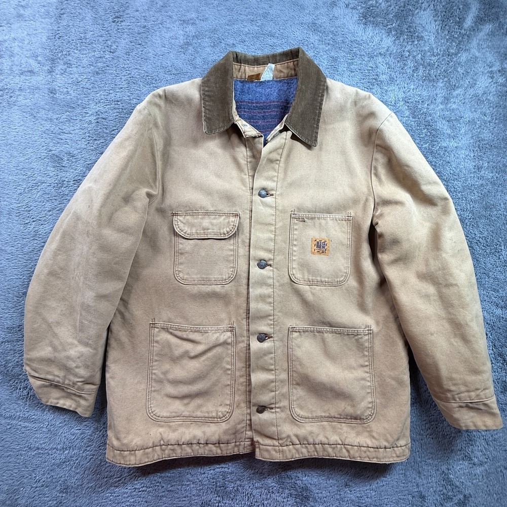 Vintage 70s Wrangler Big Ben Chore Coat Flannel Lined 42 Workwear Jacket